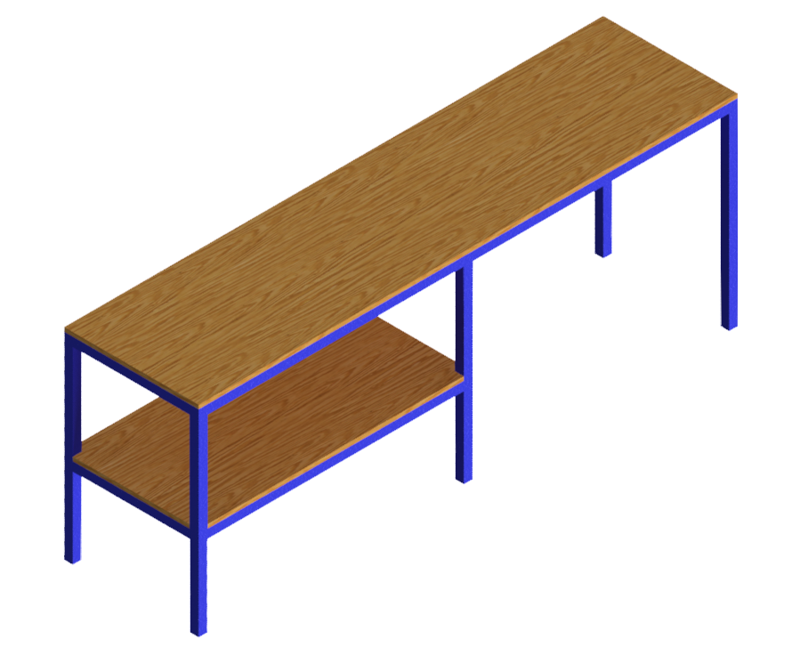 Heavy-Duty Steel Frame Workbench – 3000 x 800 x 900mm