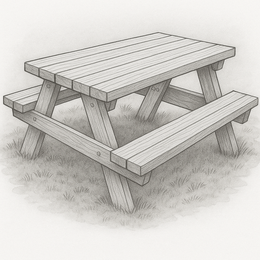 Heavy-Duty Wooden Picnic Table – 4 Seater