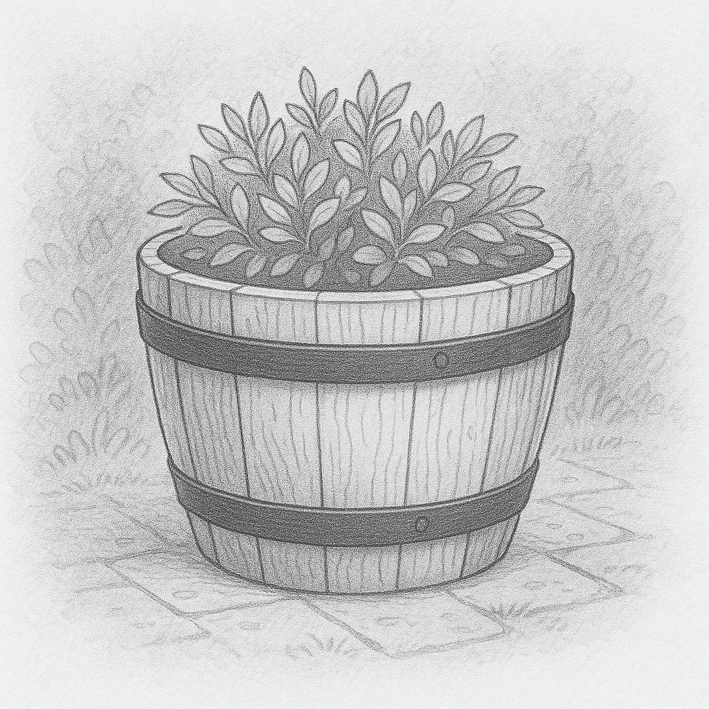 Half Whisky Barrel Planter