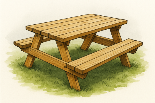 Heavy-Duty Wooden Picnic Table – 4 Seater