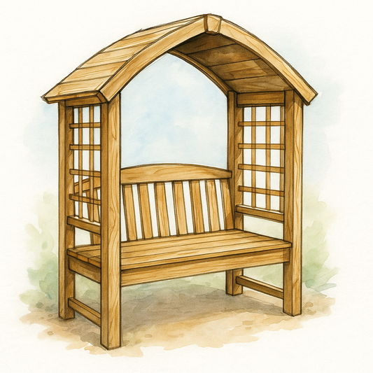 Wooden Garden Arbour Bench