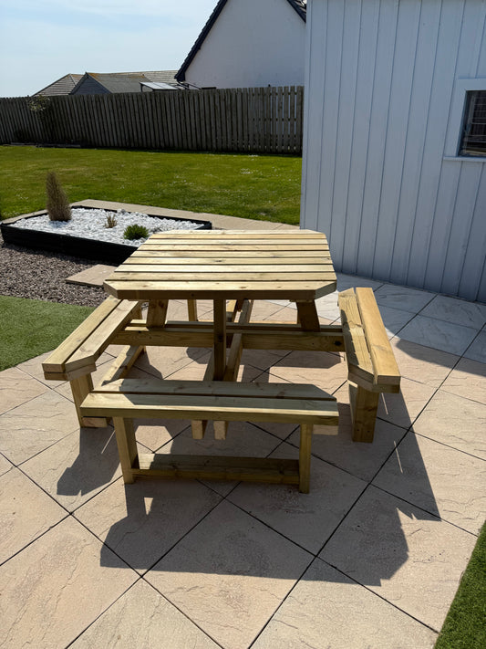Wooden Bench 8-Seater